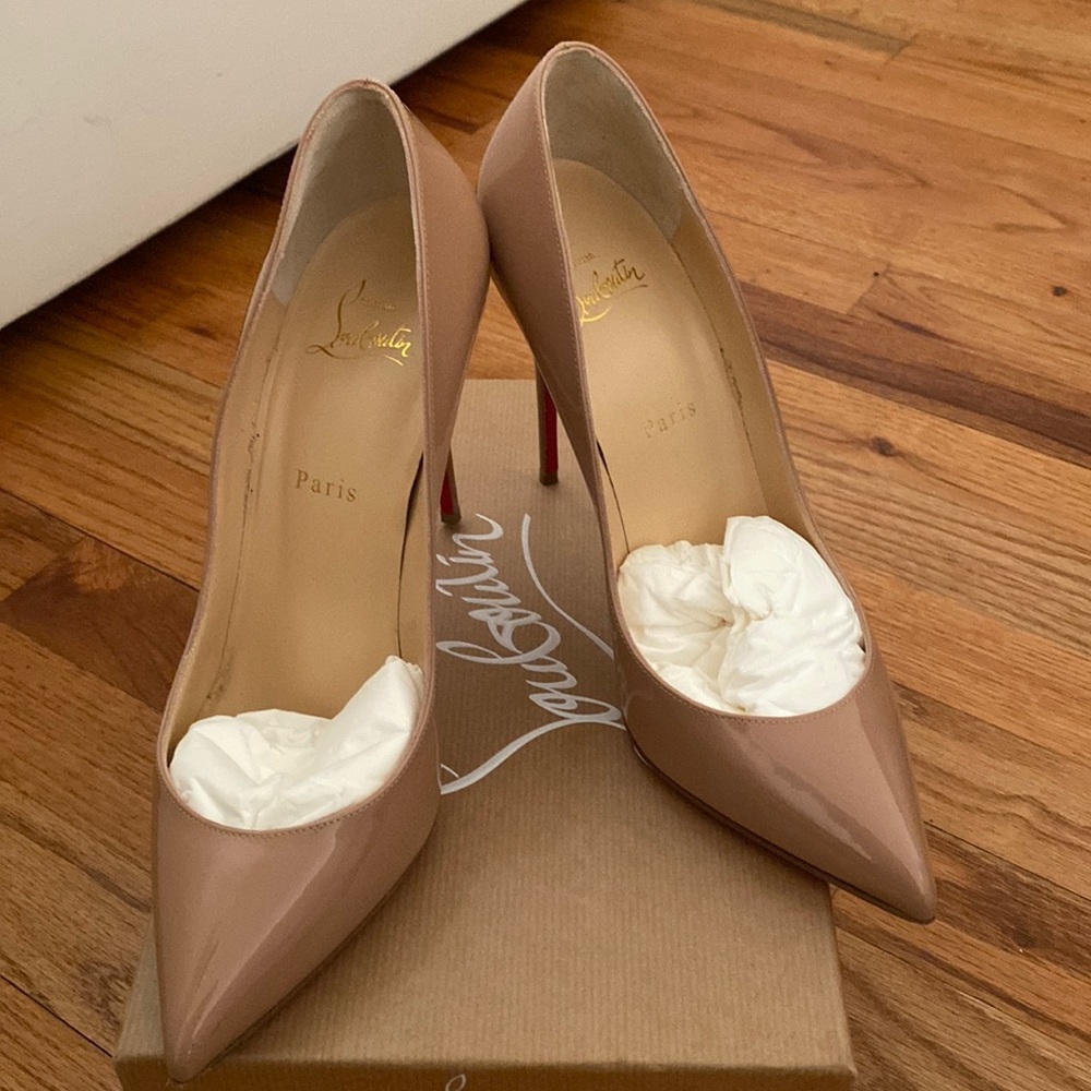 Christian louboutin Pigalle follies 100 patent nude size 40